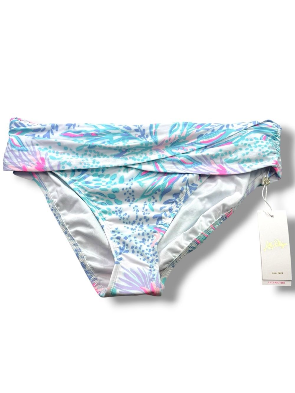 Lilly Pulitzer Lagoon Sarong Hipster Bottom "Via Del Mar" Size 12 Euro Summer
